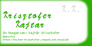 krisztofer kajtar business card