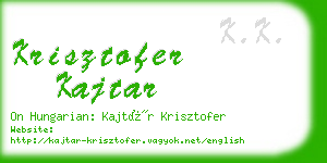 krisztofer kajtar business card